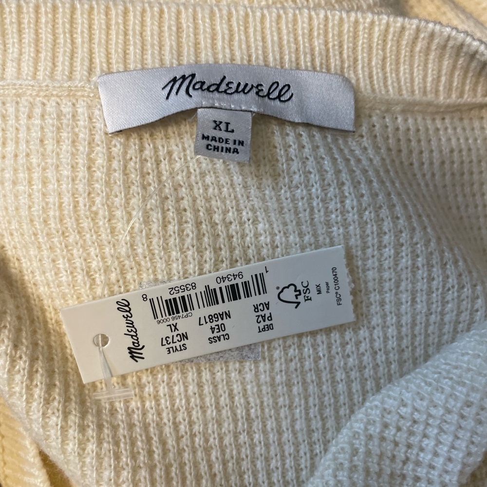 Madewell (XL) Asherton Waffle Henley Sweater - Picture 6 of 7